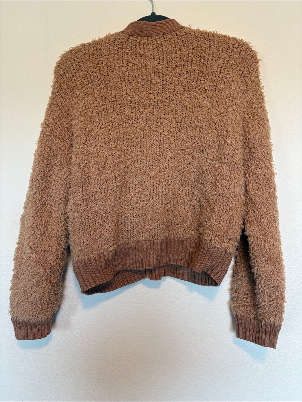 Alex Mill Binky Brown Boucle Textured Merino Wool Cardigan Size large - Picture 6 of 8